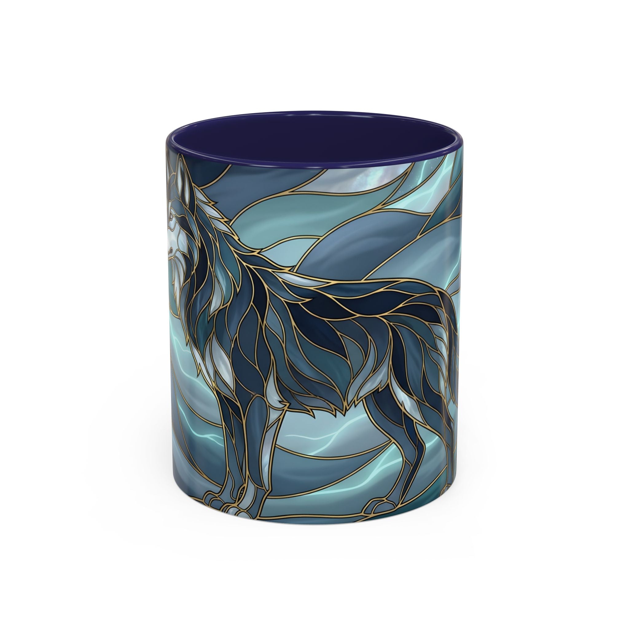 Storm Wolf Stained Glass Style Mug
