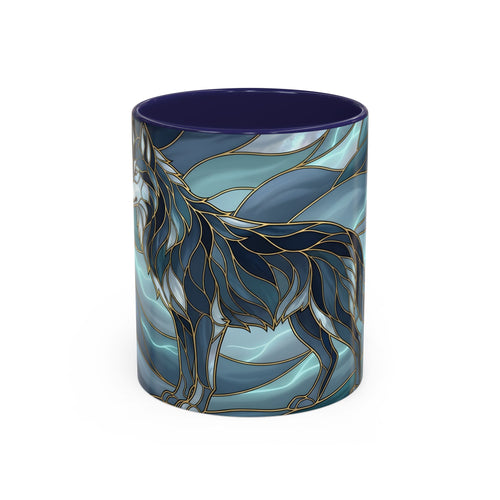 Storm Wolf Stained Glass Style Mug