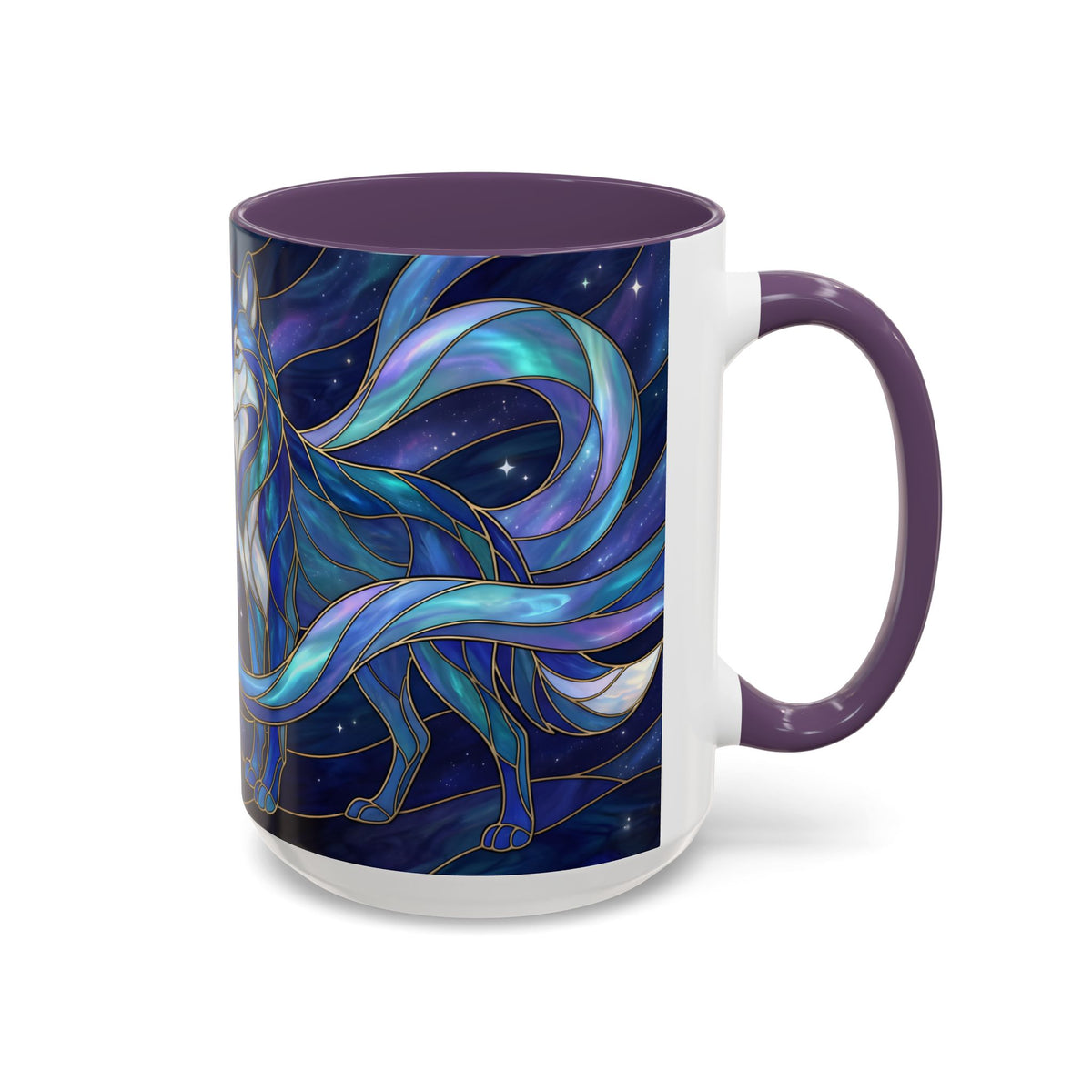 Wolf Kiss Stained Glass Style Mug