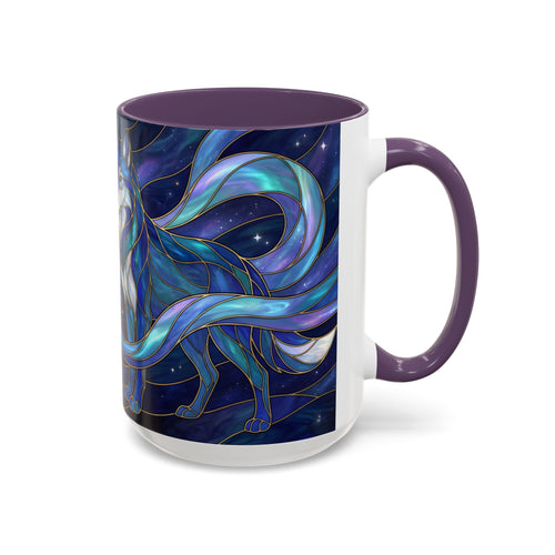Wolf Kiss Stained Glass Style Mug