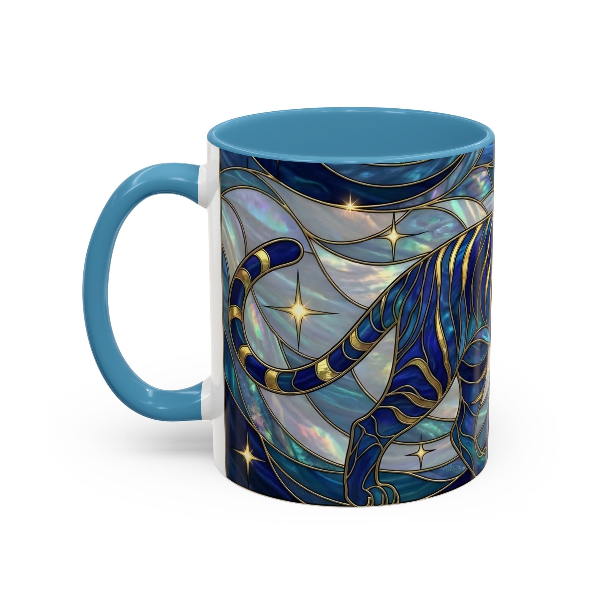 Sapphire Tiger Stained Glass Style Mug