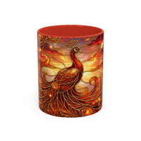 Sunset Peacock Stained Glass Style Mug