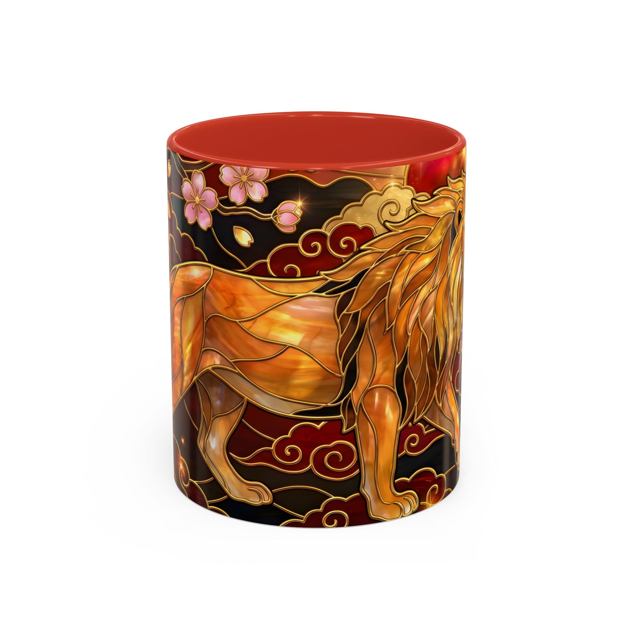 Sakura Lion Stained Glass Style Mug