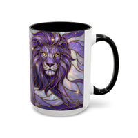 Purple Lion Stained Glass Style Mug