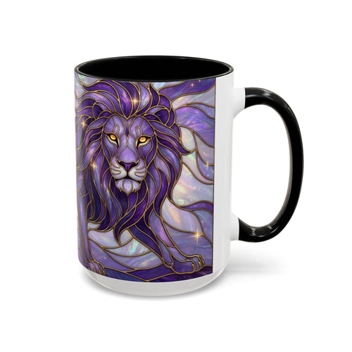 Purple Lion Stained Glass Style Mug