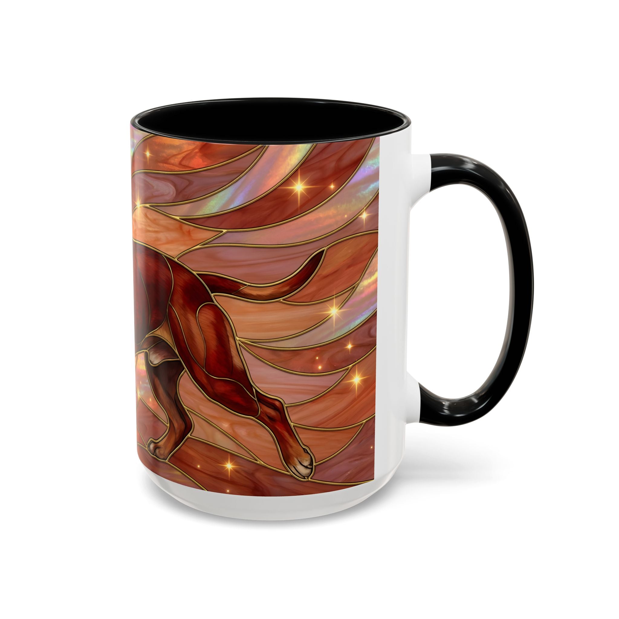 Warm Ember Staffy Stained Glass Style Mug