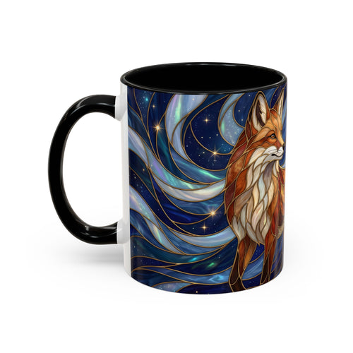 Midnight Fox Stained Glass Style Mug