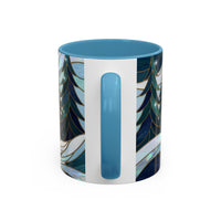 Pine Forest Wolf Stained Glass Style Mug