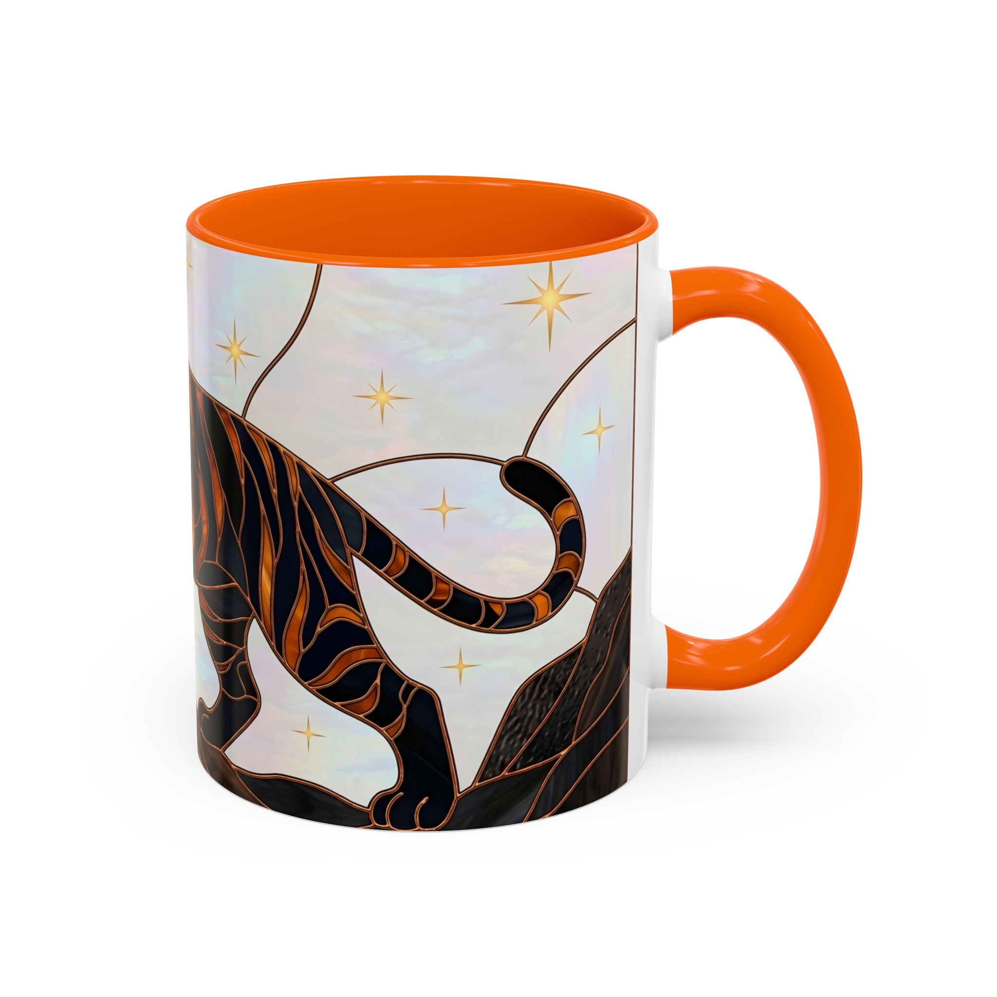 Midnight Tiger Stained Glass Style Mug