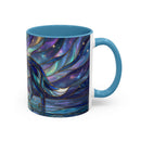 Starlit Lake Wolf Stained Glass Style Mug