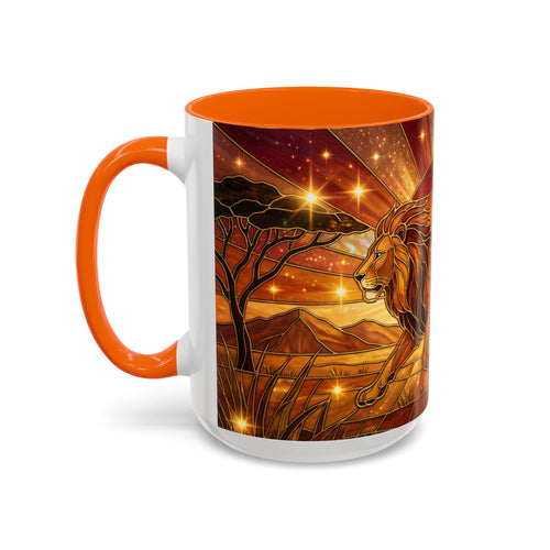 Savannah Lion Stained Glass Style Mug
