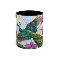 Flying Peacock Stained Glass Style Mug