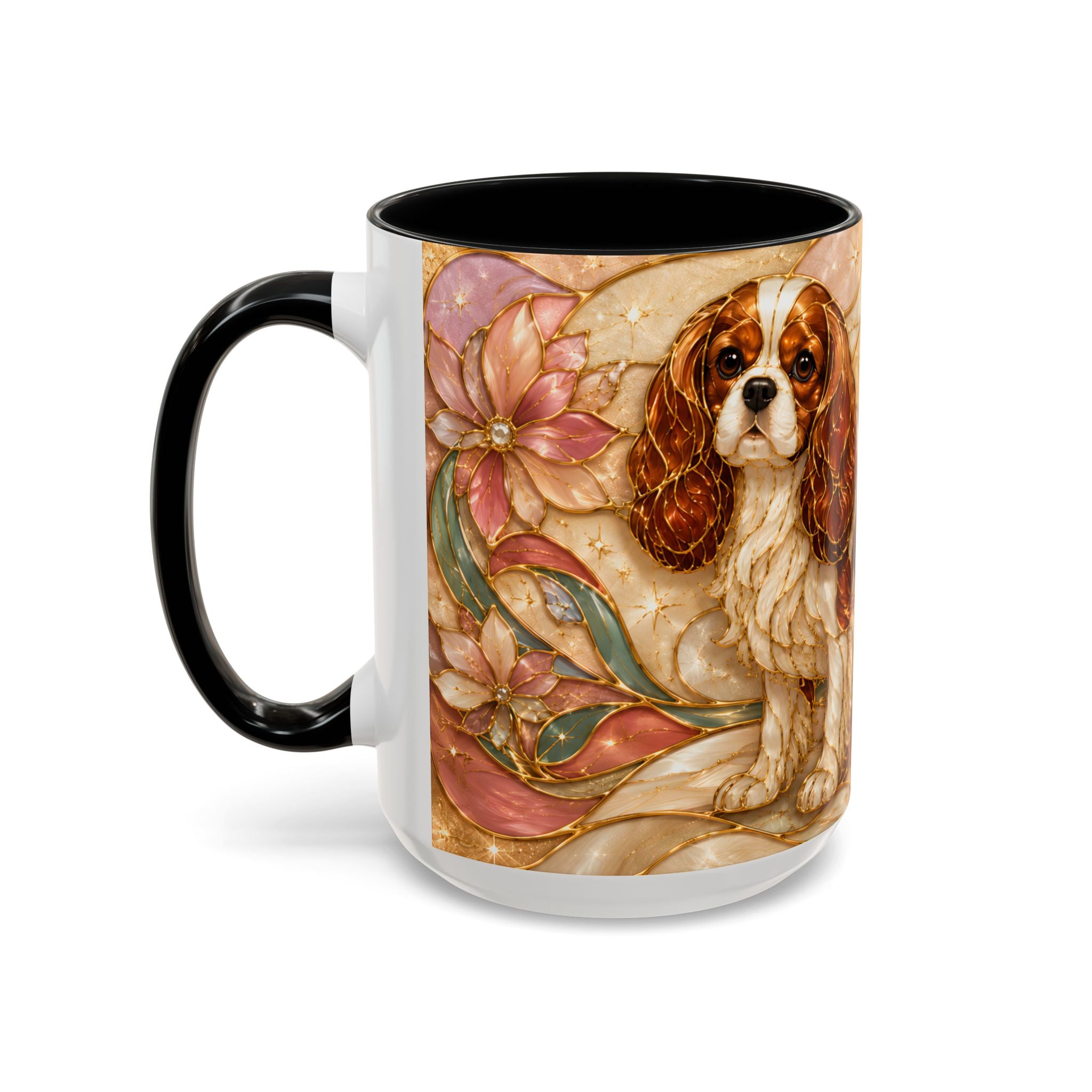 Blossom Cavalier King Charles Spaniel Stained Glass Style Mug