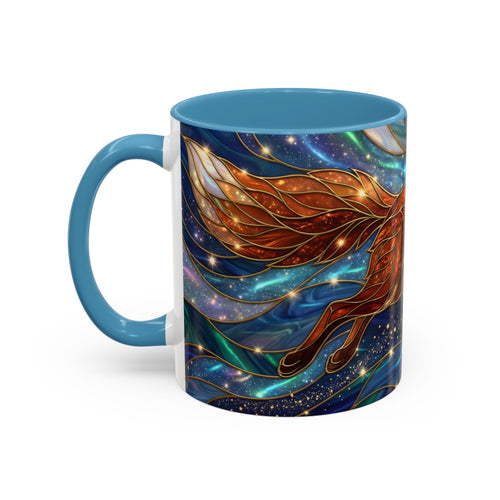 Celestial Running Fox Stained Glass Style Mug