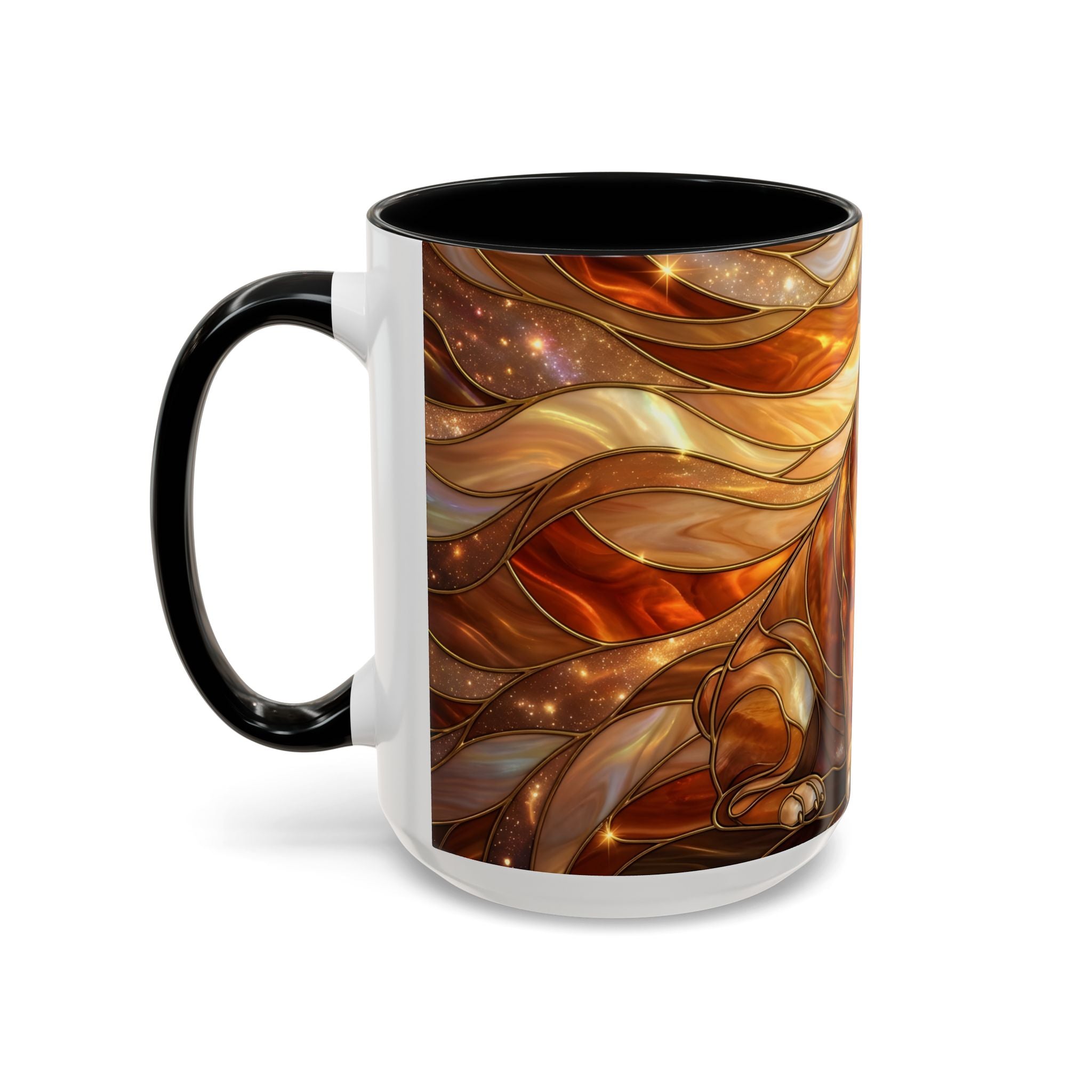 Amber Bulldog Stained Glass Style Mug