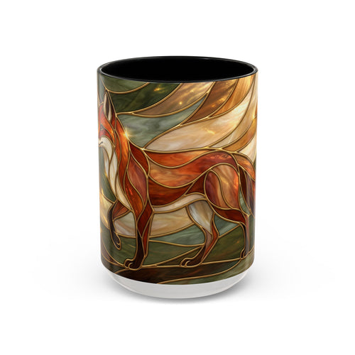 Olive Glow Fox Stained Glass Style Mug