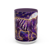 Celestial Purple Tiger Stained Glass Style Mug