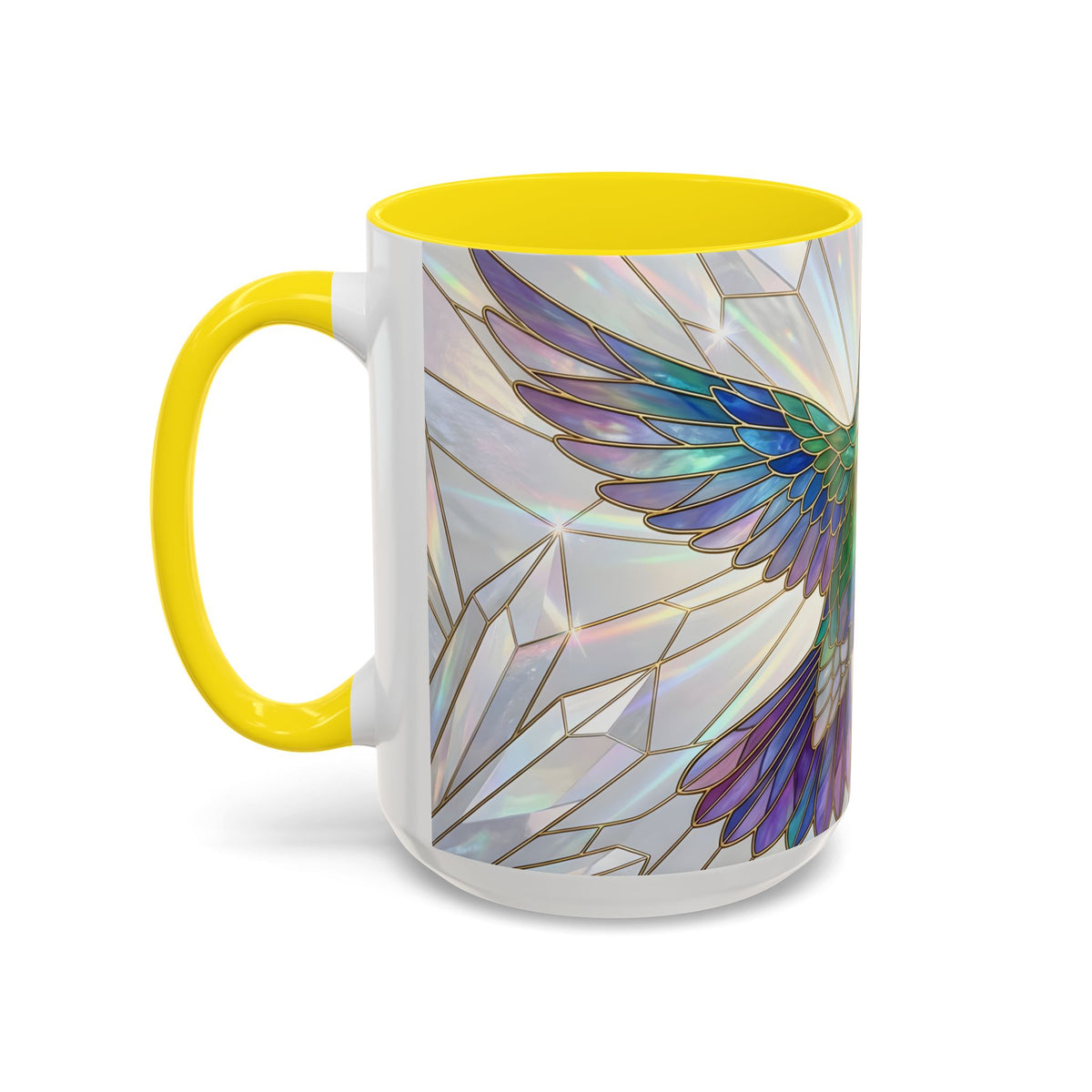 Rainbow Hummingbird Stained Glass Style Mug
