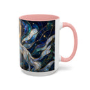 Moonlit Howl Wolf Stained Glass Style Mug