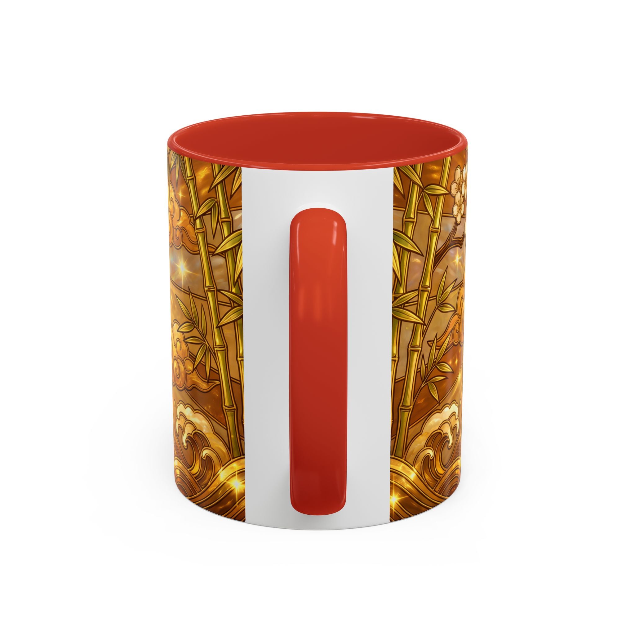 Golden Sakura Lion Stained Glass Style Mug