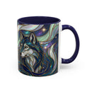 Starlight Wolf Stained Glass Style Mug