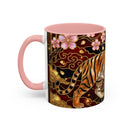 Sakura Tiger Stained Glass Style Mug