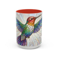 Rainbow Hummingbird Stained Glass Style Mug