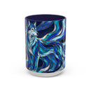 Cobalt Wolf Stained Glass Style Mug