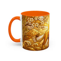 Golden Sakura Lion Stained Glass Style Mug