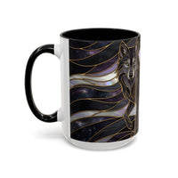 Obsidian Wolf Stained Glass Style Mug
