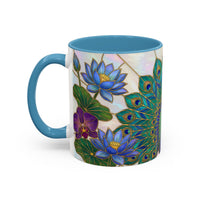 Floral Peacock Stained Glass Style Mug