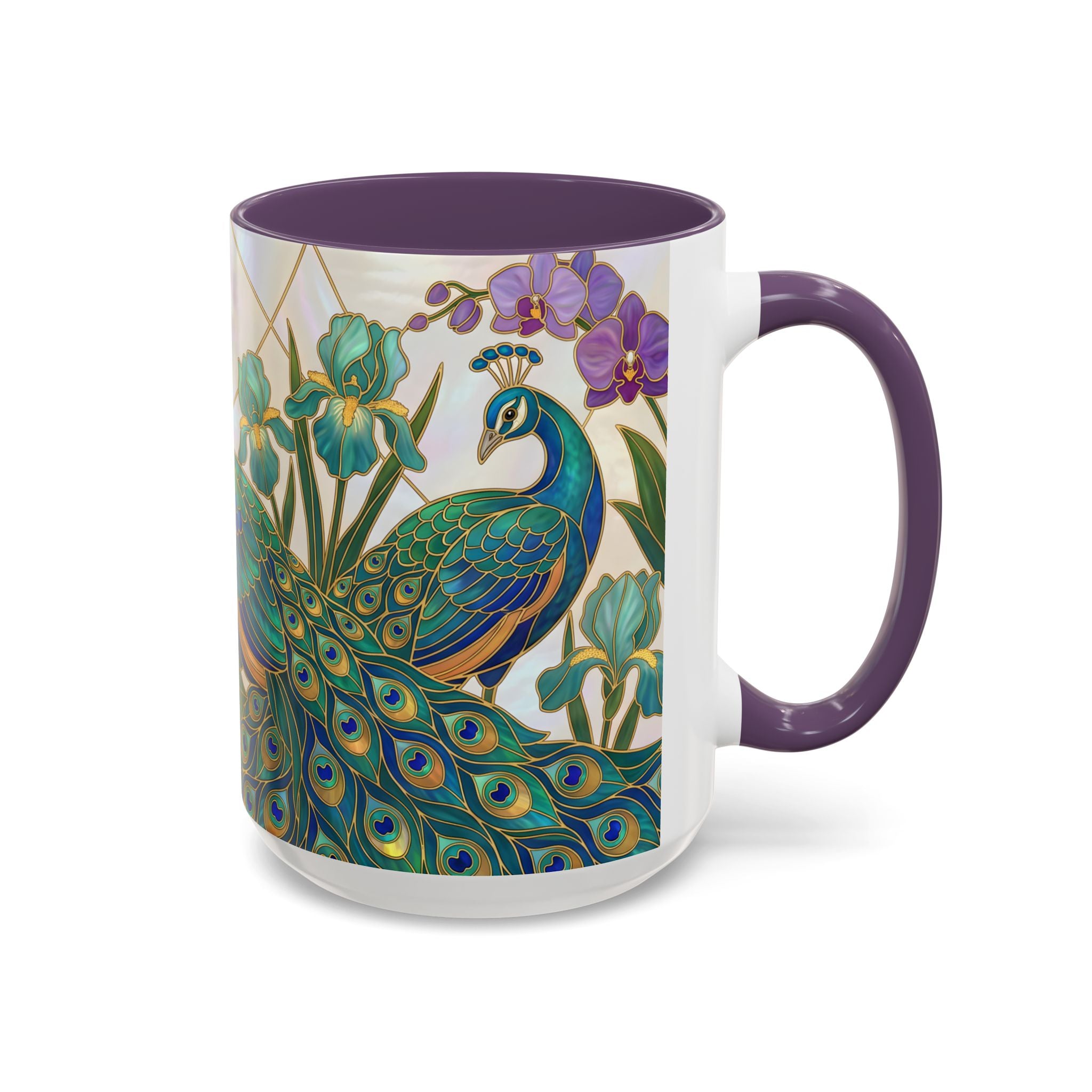Garden Peacock Stained Glass Style Mug