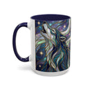 Starlight Wolf Stained Glass Style Mug