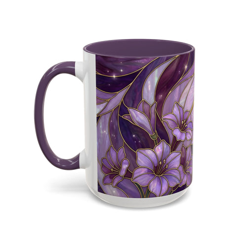 Purple Bloom Hummingbird Stained Glass Style Mug