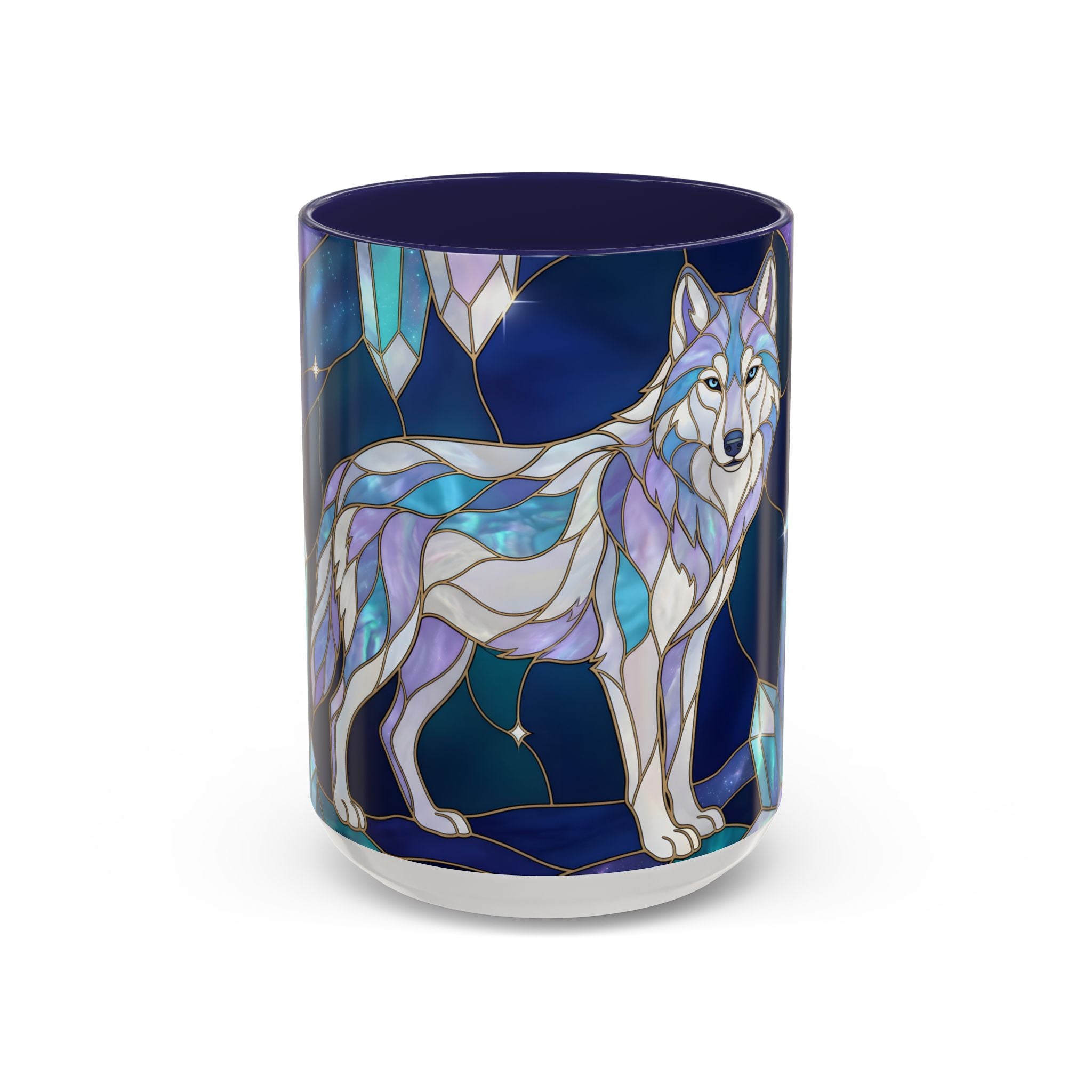 Crystal Wolf Stained Glass Style Mug