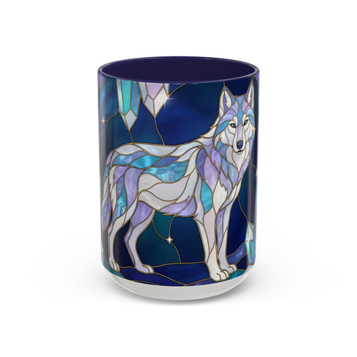 Crystal Wolf Stained Glass Style Mug