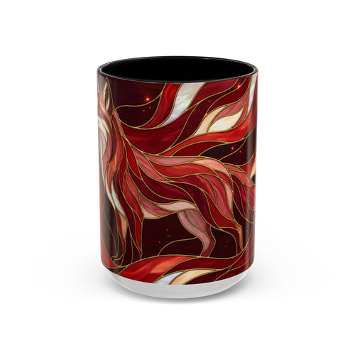 Scarlet Glow Fox Stained Glass Style Mug