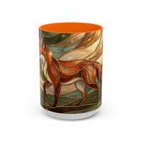Olive Glow Fox Stained Glass Style Mug