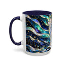 Northern Lights Wolf Stained Glass Style Mug