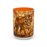 Golden Tiger Stained Glass Style Mug