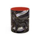 Obsidian Wolf Stained Glass Style Mug