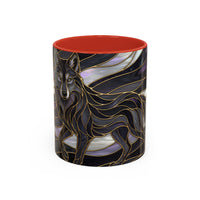 Obsidian Wolf Stained Glass Style Mug
