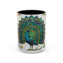Elegant Peacock Stained Glass Style Mug