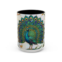 Elegant Peacock Stained Glass Style Mug
