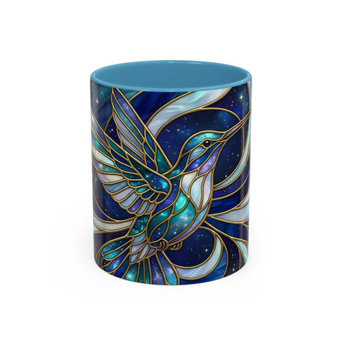 Sapphire Hummingbird Stained Glass Style Mug