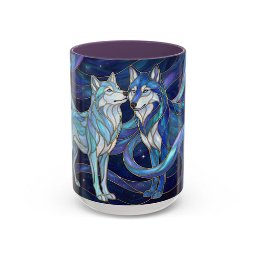 Wolf Kiss Stained Glass Style Mug