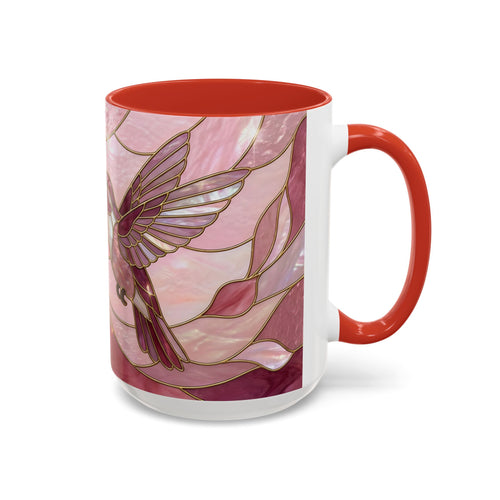 Pink Blossom Hummingbird Stained Glass Style Mug