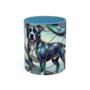 Teal Galaxy Staffy Stained Glass Style Mug