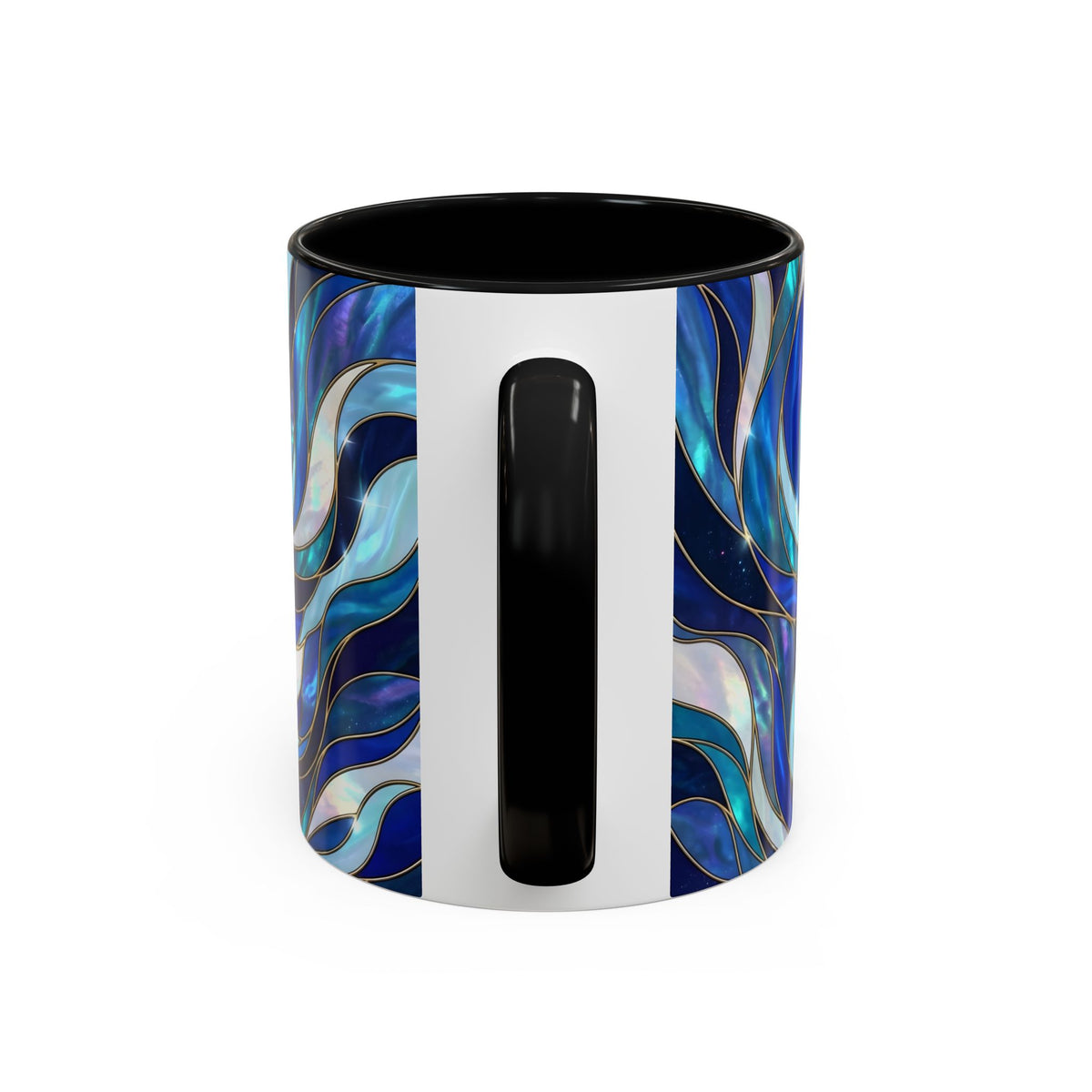 Cobalt Wolf Guardian Stained Glass Style Mug
