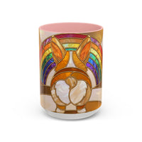 Rainbow Corgi Butt Stained Glass Style Mug